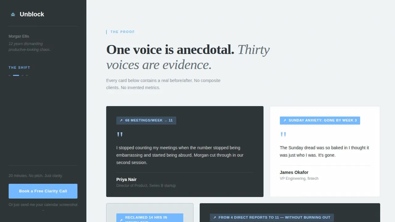 Elevate — Focused Productivity Coaching Landing Page Template