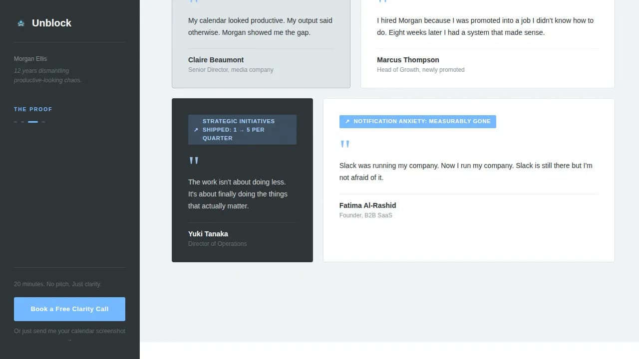 Elevate — Focused Productivity Coaching Landing Page Template