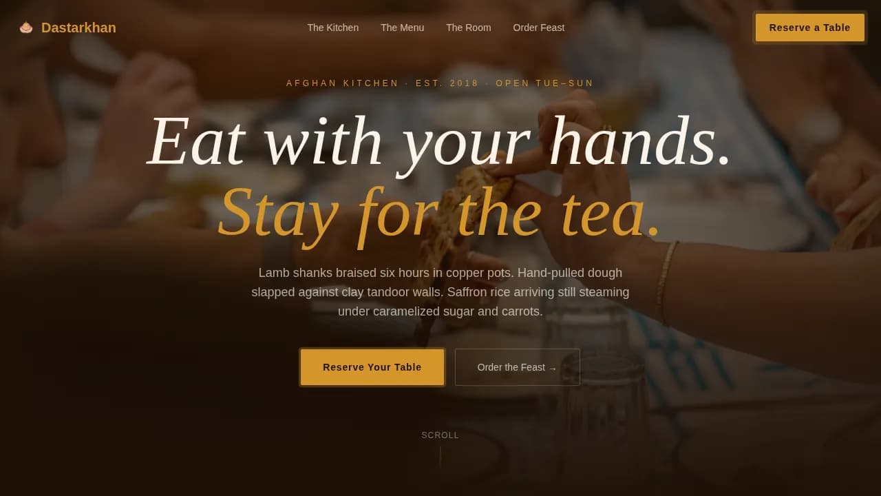 Regional & Ethnic Restaurant Professional Website Template