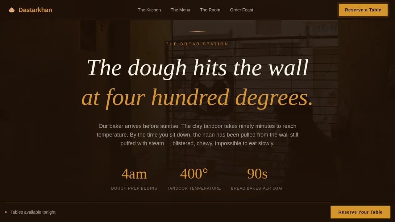 Regional & Ethnic Restaurant Professional Website Template