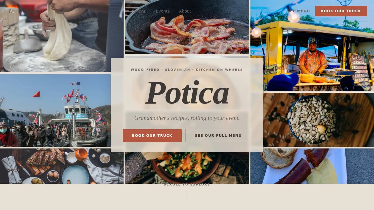 Taste — Handcrafted Slovenian Street Food Landing Page Template