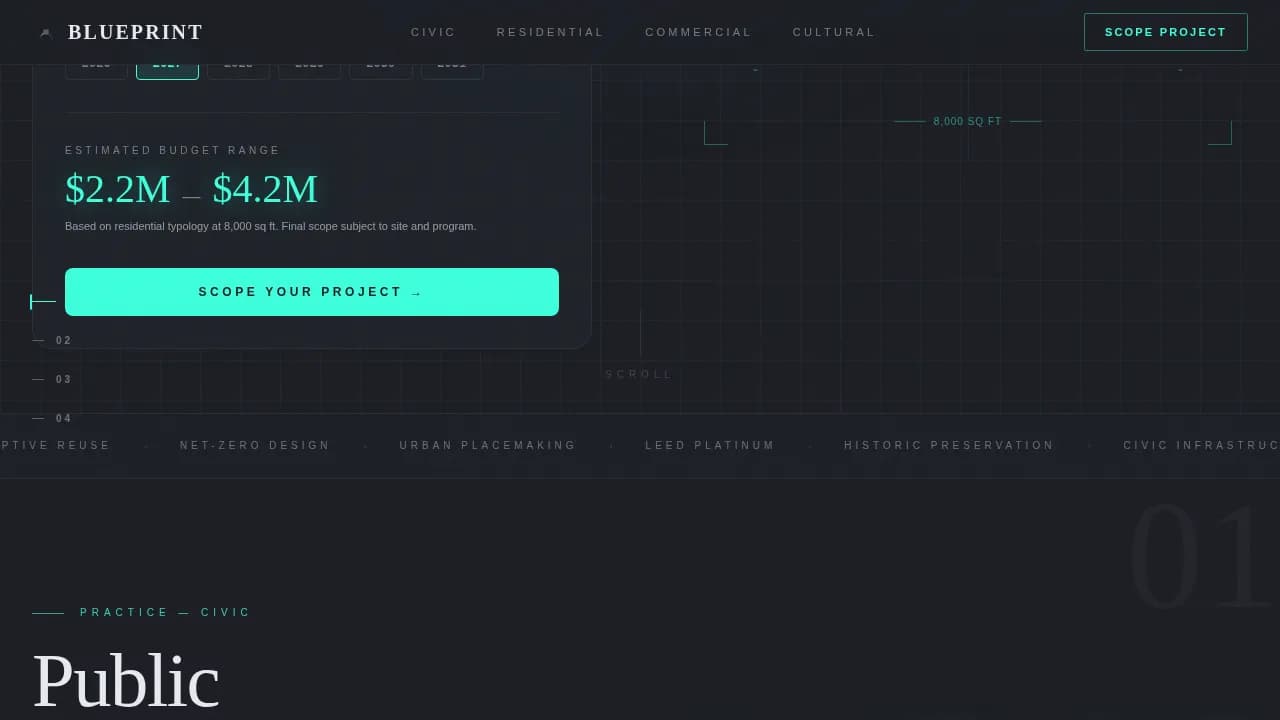 Architecture Firm Pricing Website Template