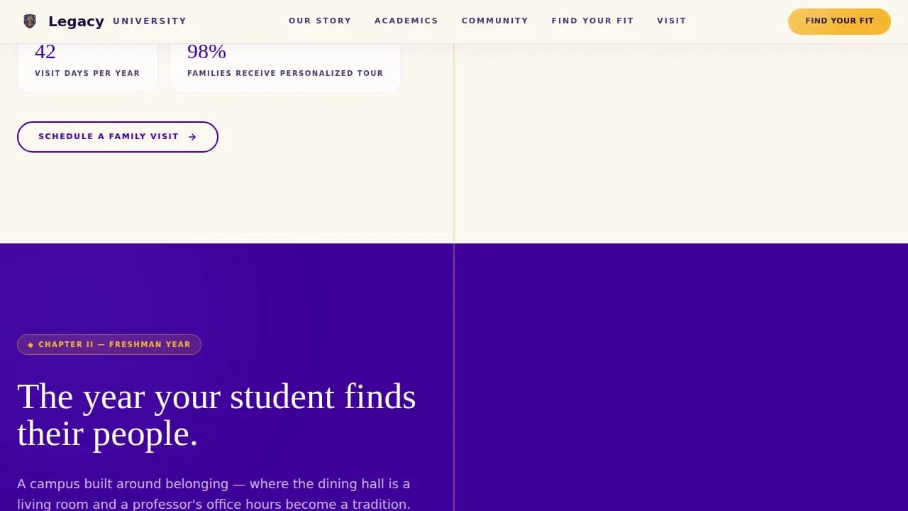 Ascend — Premier Higher Education Landing Page Template