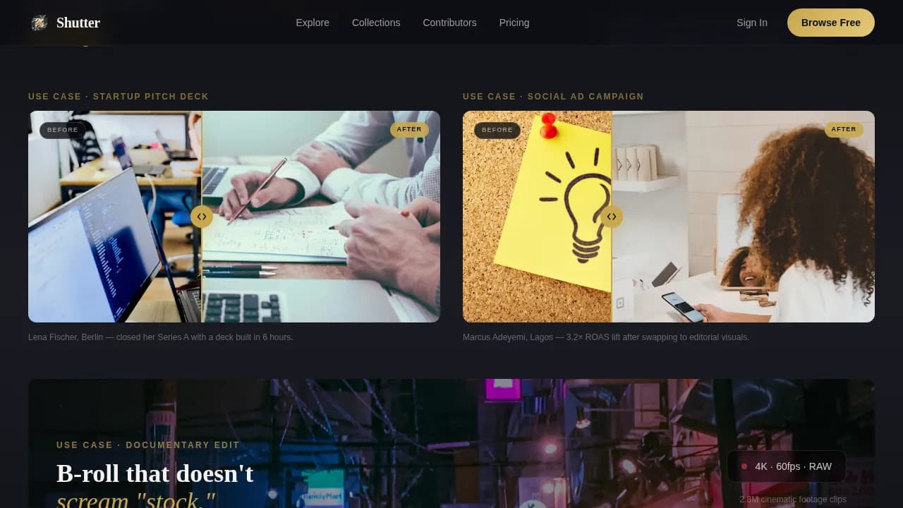Capture — Premium Visual Assets Landing Page Template
