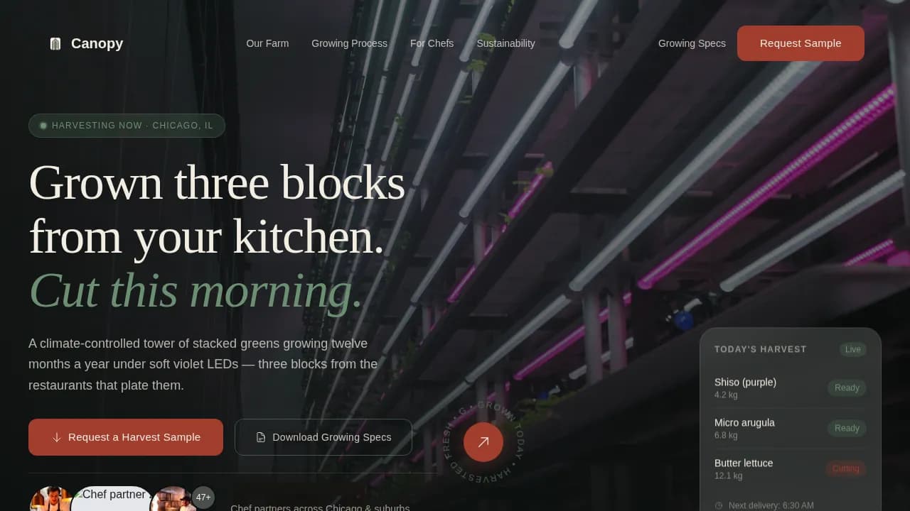 Canopy — Vibrant Garden Harvest Landing Page Template