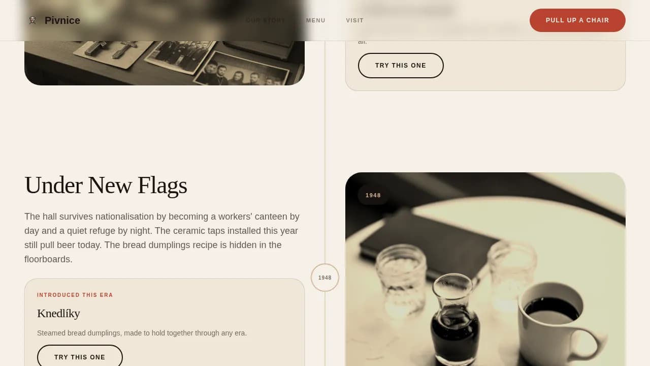 Pivnice — Authentic Czech Beer Hall Landing Page Template