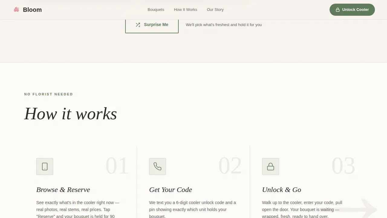 Petal — Self-Service Flower Gallery Landing Page Template