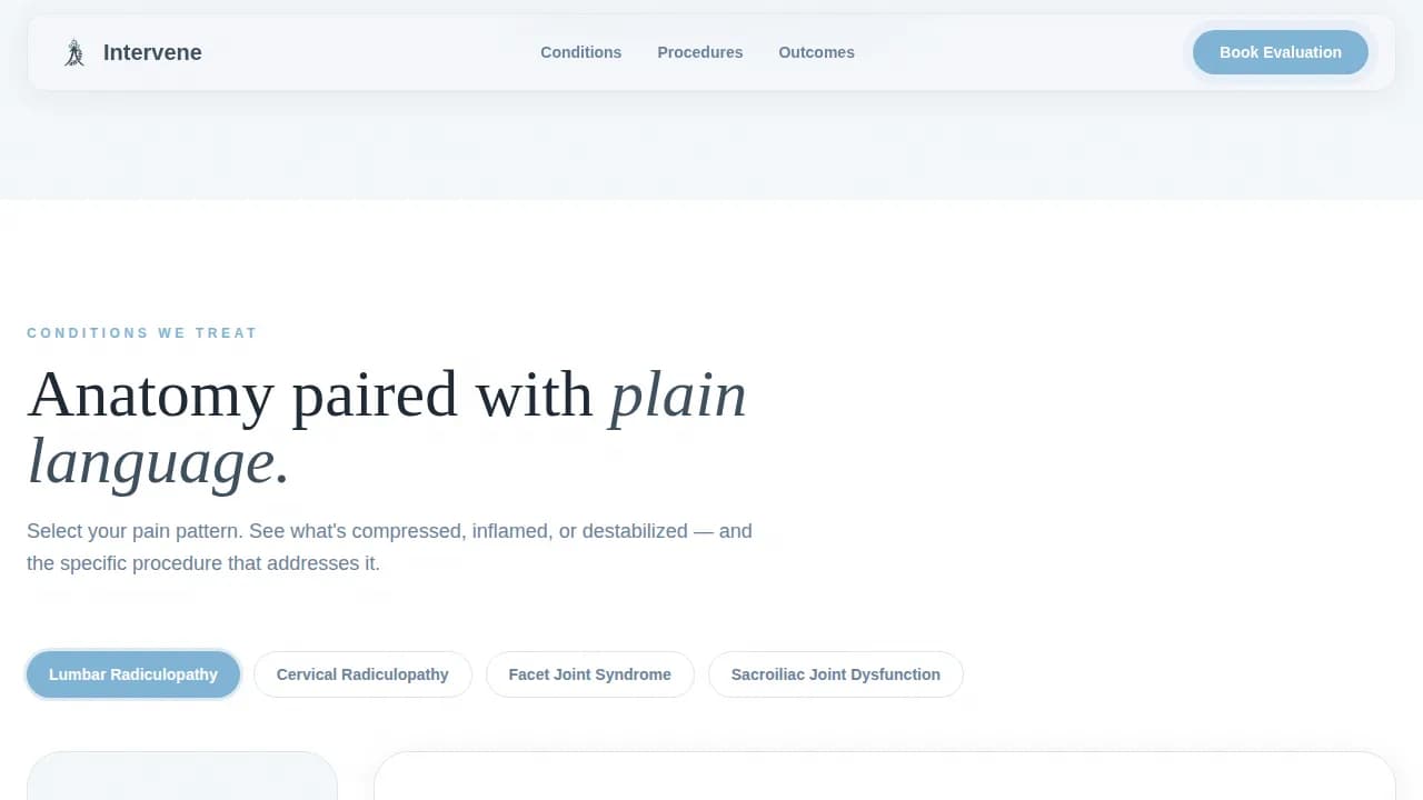 Relieve — Precision Pain Management Landing Page Template