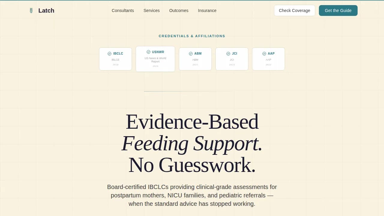 Nursing — Evidence-Based Lactation Landing Page Template