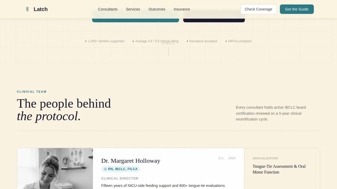 Nursing — Evidence-Based Lactation Landing Page Template