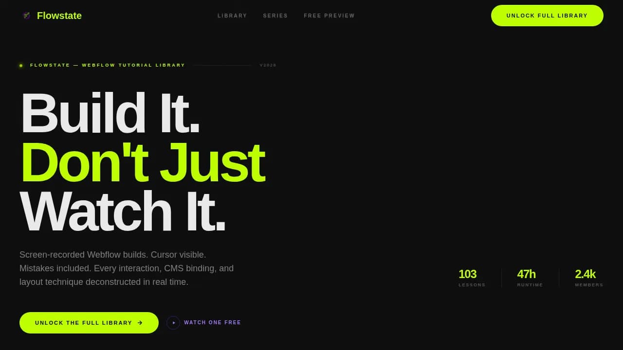 Flux — Interactive Webflow Course Landing Page Template