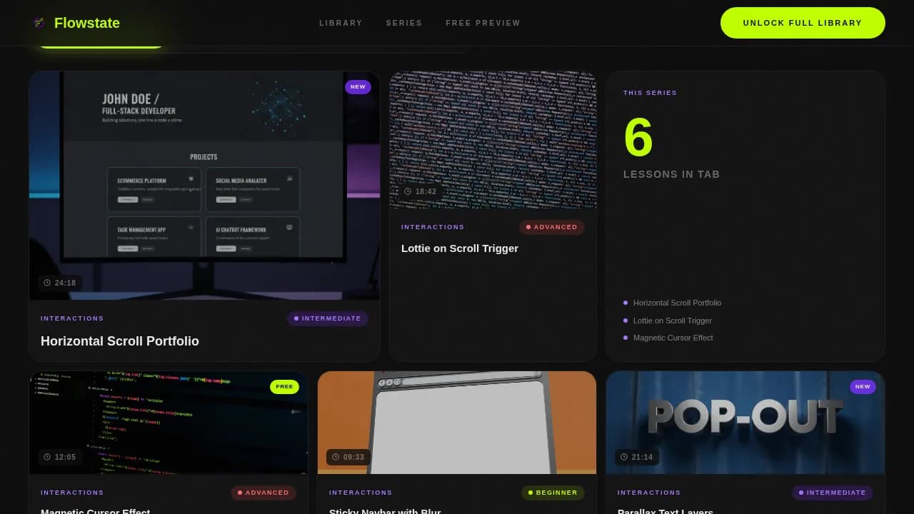 Flux — Interactive Webflow Course Landing Page Template