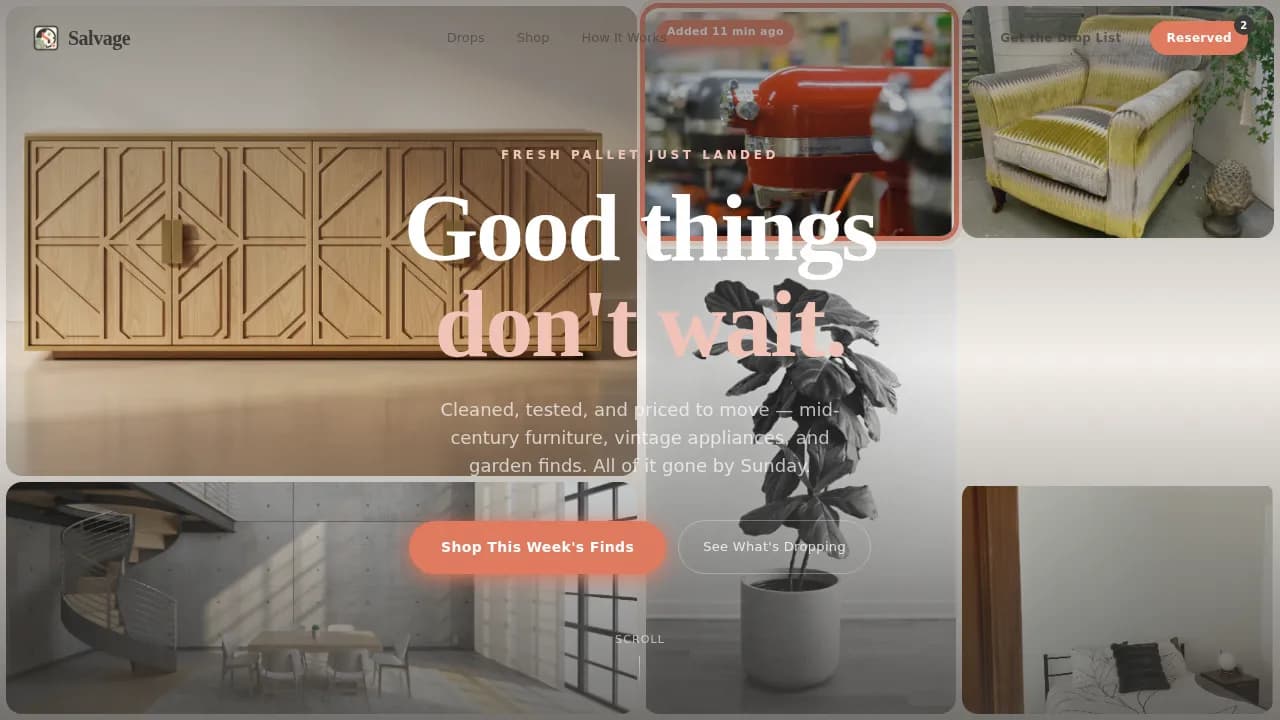 Renew — Trendy Vintage Goods Marketplace Landing Page Template