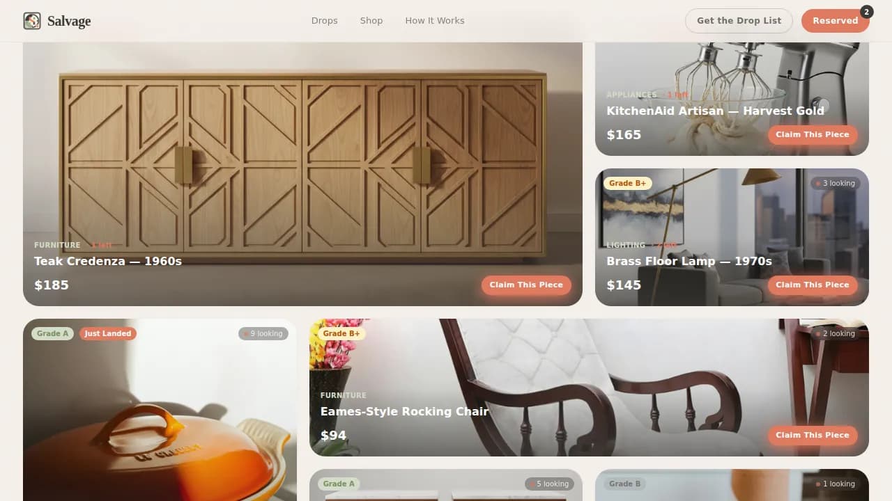 Renew — Trendy Vintage Goods Marketplace Landing Page Template