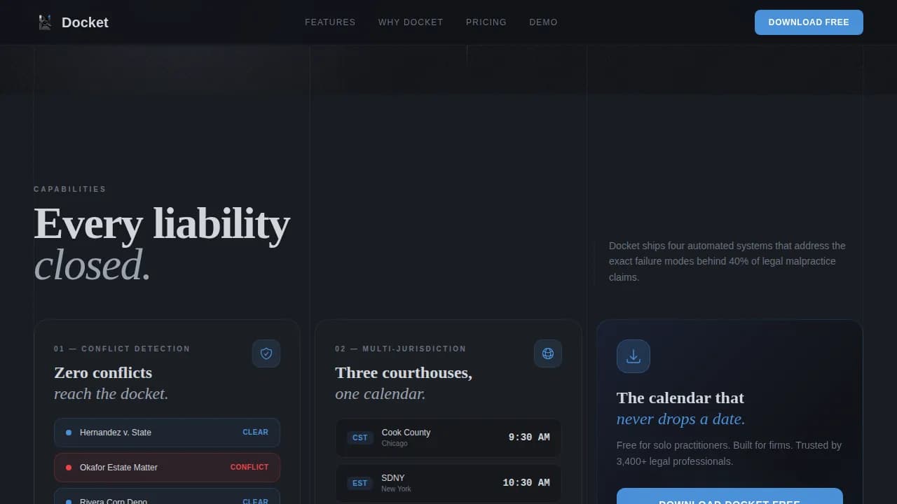 Brief — Dynamic Legal Calendar Landing Page Template