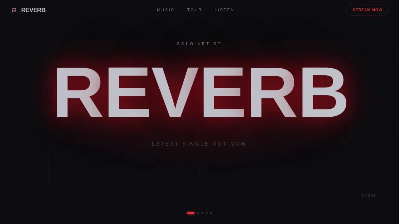 Reverb — Immersive Musician Showcase Landing Page Template