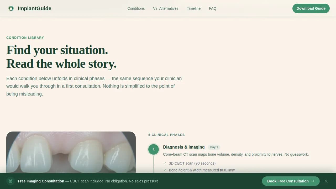 Implant Dentist Booking Website Template