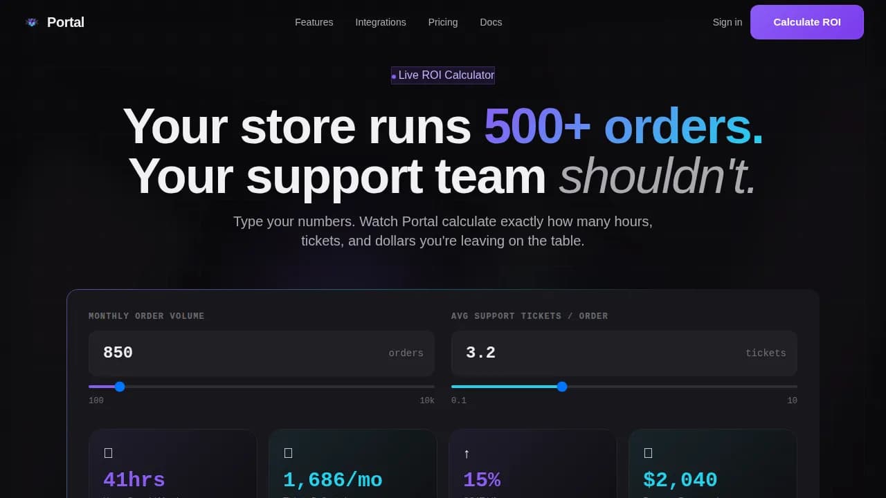 Portal — Intelligent Ecommerce Platform Landing Page Template
