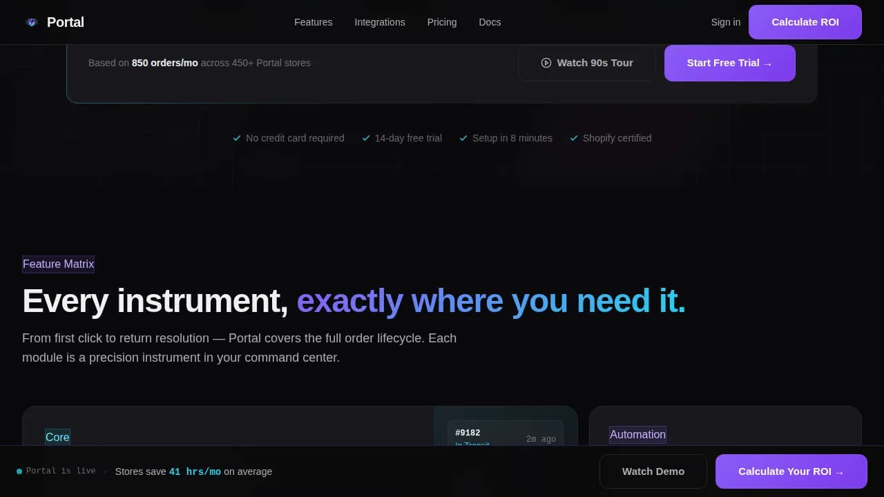 Portal — Intelligent Ecommerce Platform Landing Page Template