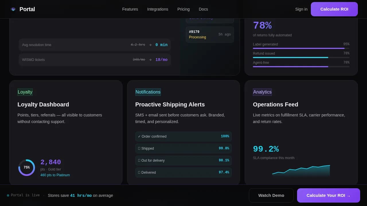Portal — Intelligent Ecommerce Platform Landing Page Template