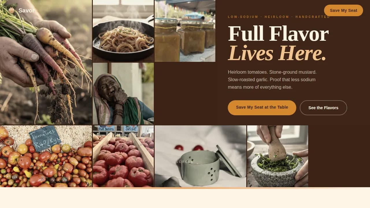 Savor — Premium Heart-Healthy Provisions Landing Page Template