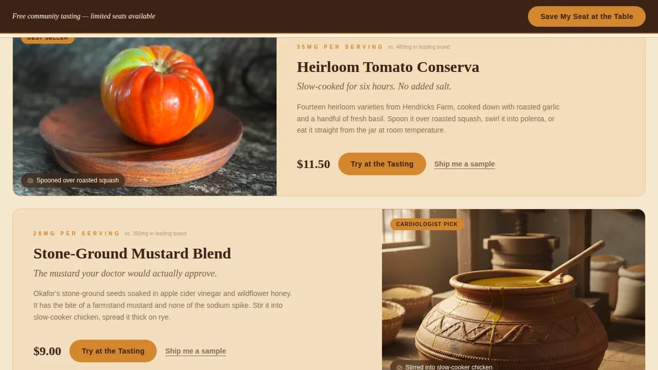 Savor — Premium Heart-Healthy Provisions Landing Page Template