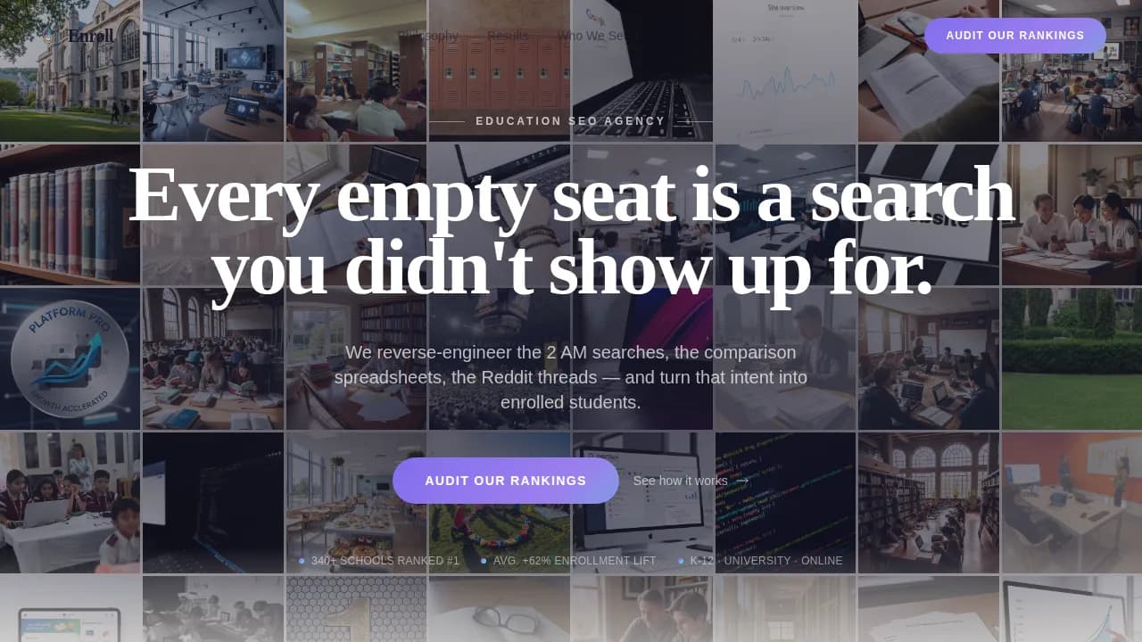 Enroll — Advanced Education Marketing Landing Page Template