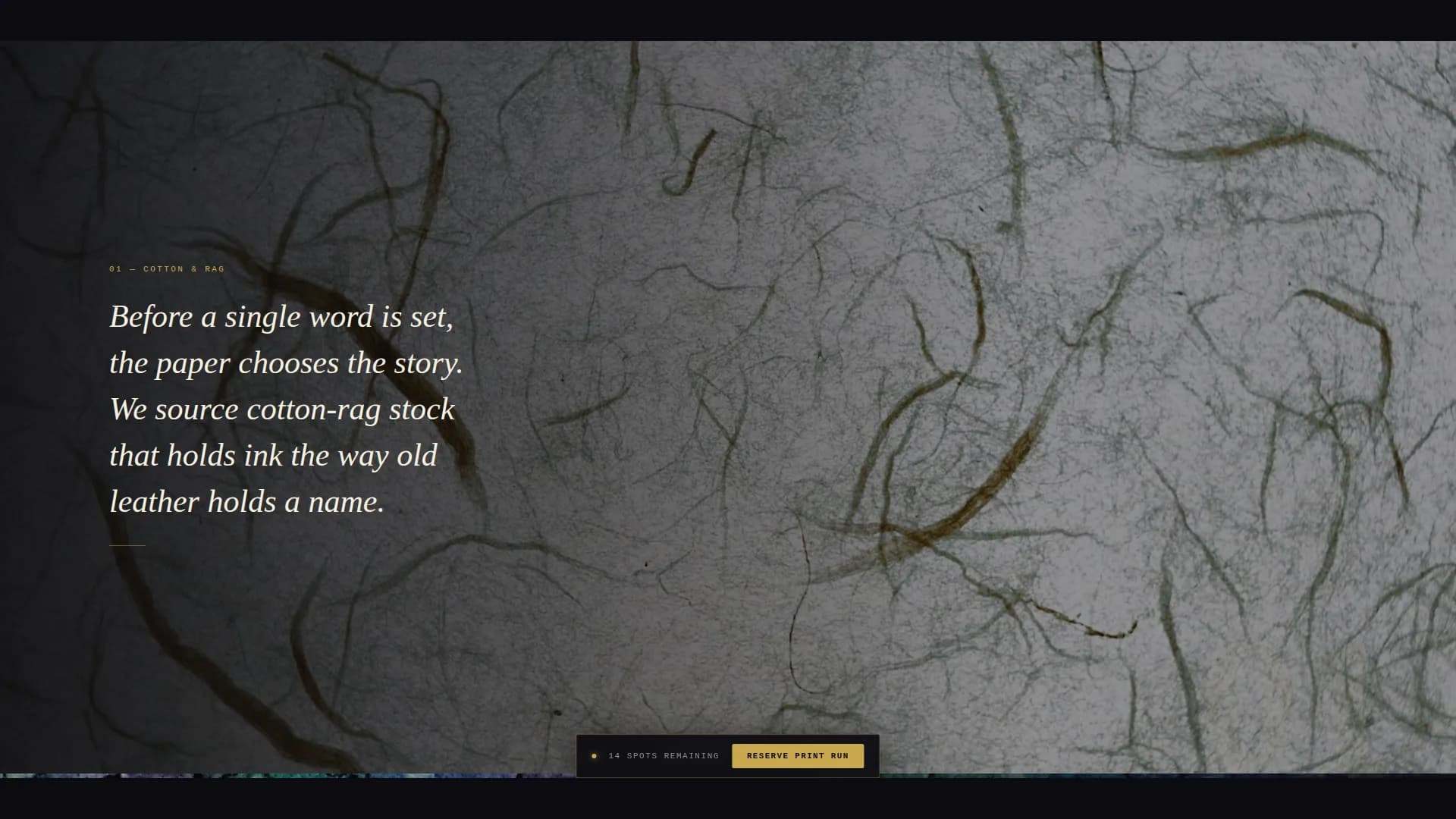 Press - Cinematic Book Manufacturing Landing Page Template