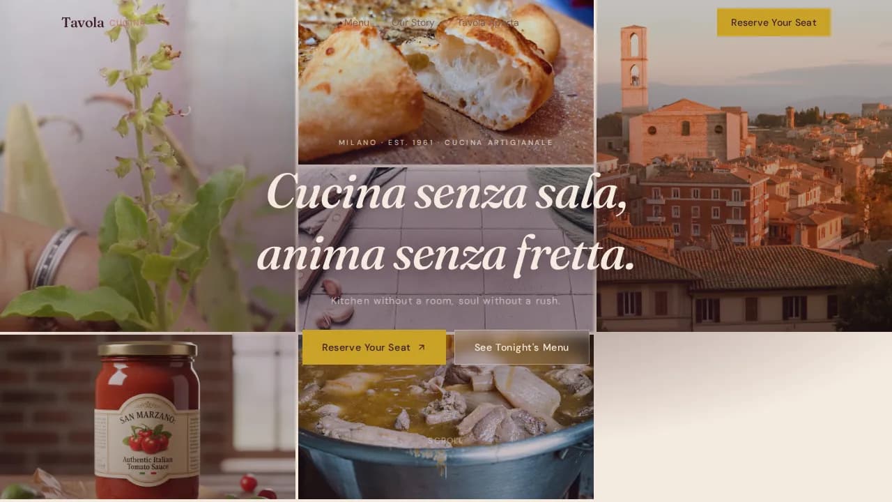 Sfumato — Refined Italian Delivery Landing Page Template