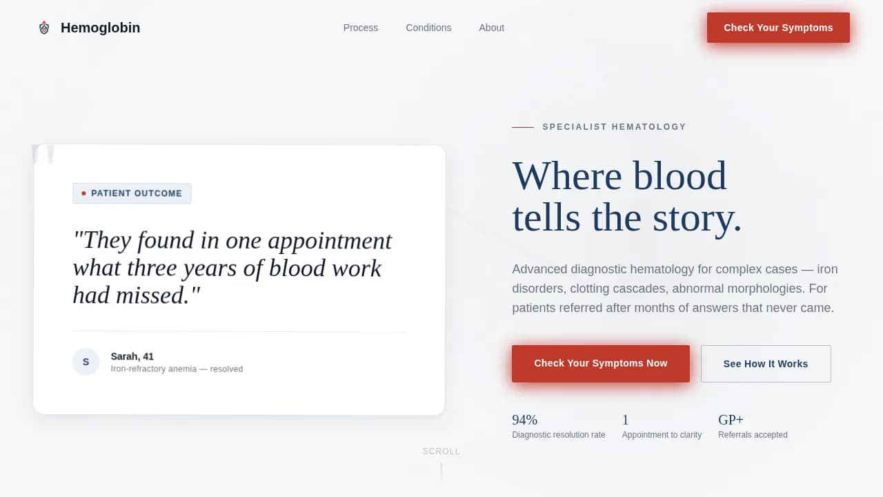 Diagnose — Expert Hematology Clinic Landing Page Template