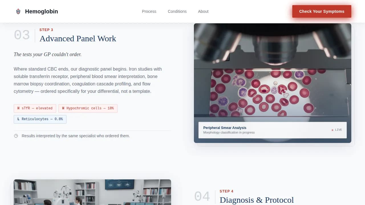 Diagnose — Expert Hematology Clinic Landing Page Template