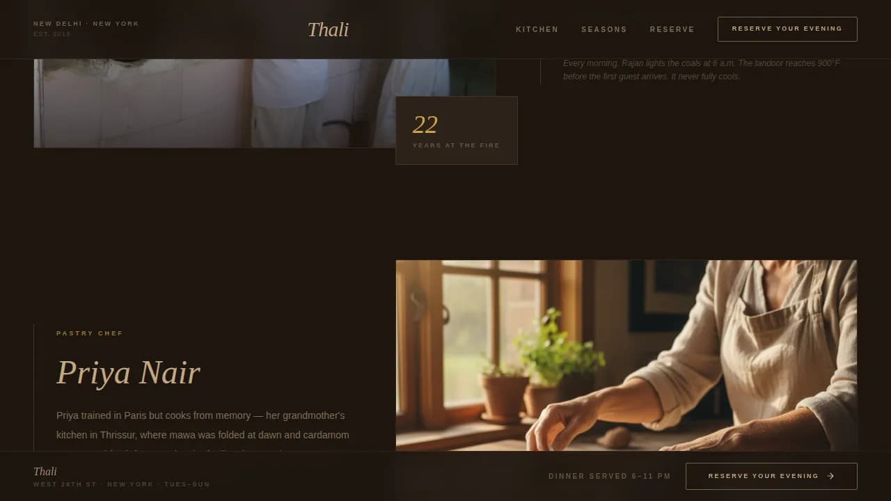 Feast — Authentic Indian Fine Dining Landing Page Template