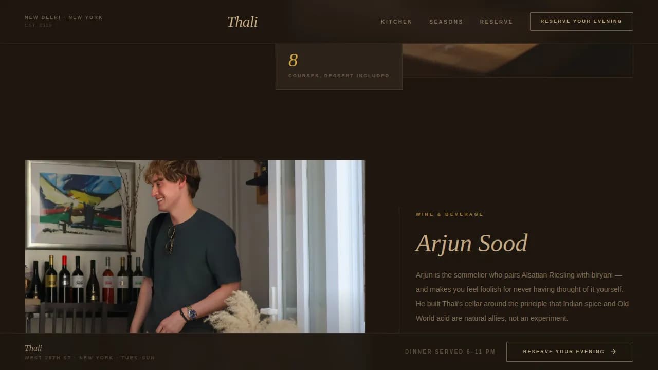 Feast — Authentic Indian Fine Dining Landing Page Template