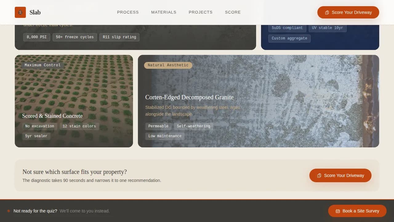 Slab - Precision Driveway Redesign Landing Page Template