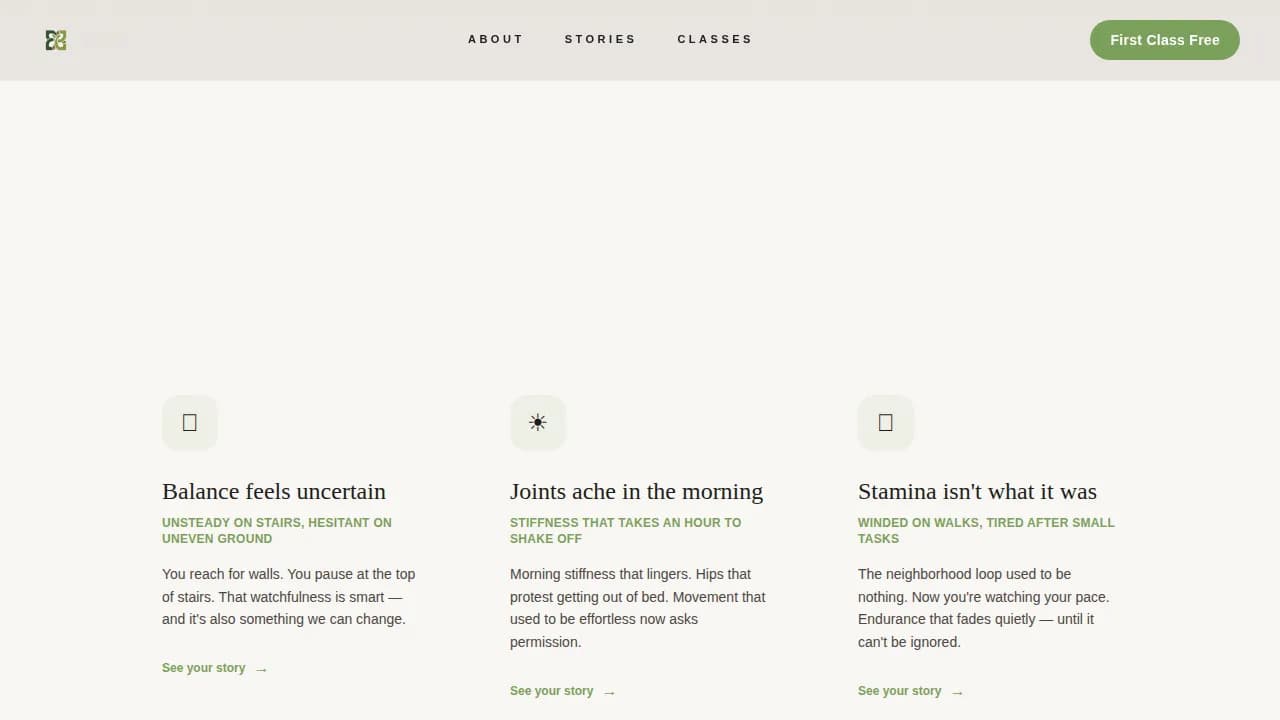 Senior Fitness Trainer Website Template for Older Adults