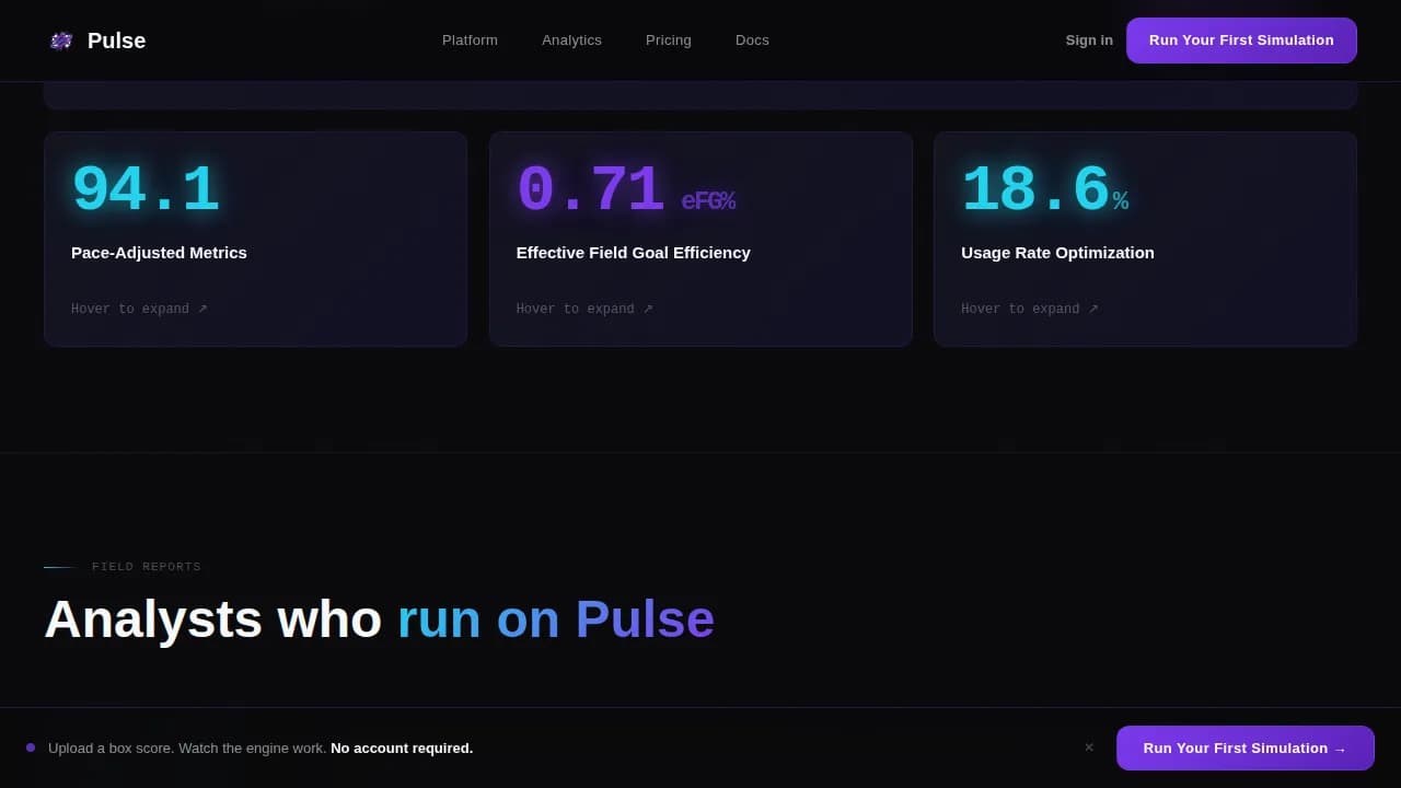 Analyze — Real-Time Sports Dashboard Landing Page Template