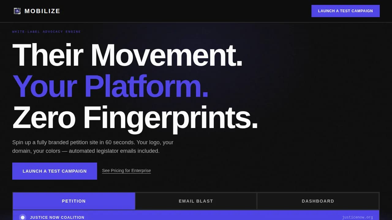 Amplify — Bold Advocacy Platform Landing Page Template