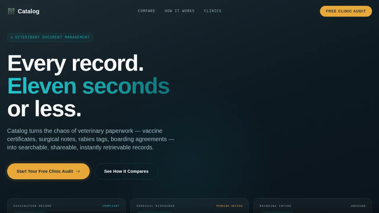 Archive — Intelligent Vet Records Landing Page Template