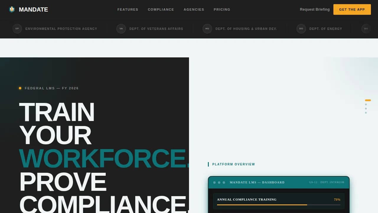 Institute — Powerful Government Training Landing Page Template