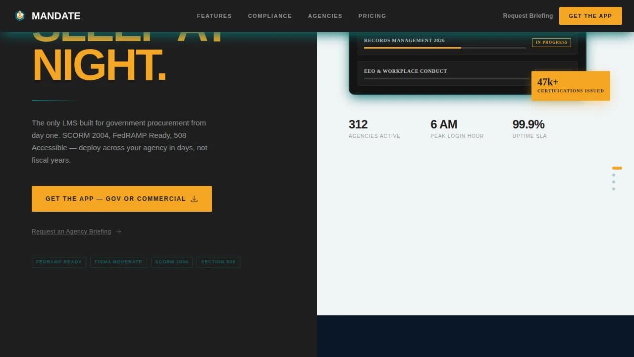 Institute — Powerful Government Training Landing Page Template
