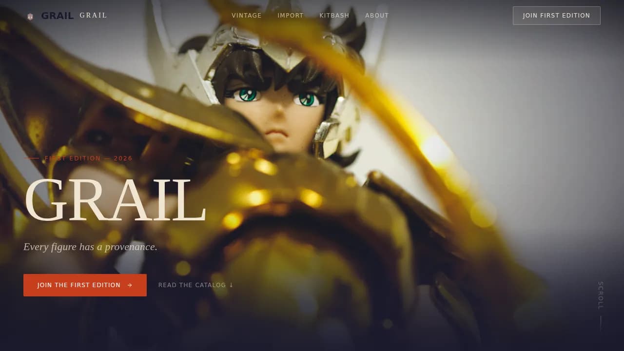 Trophy — Premium Action Figure Marketplace Landing Page Template