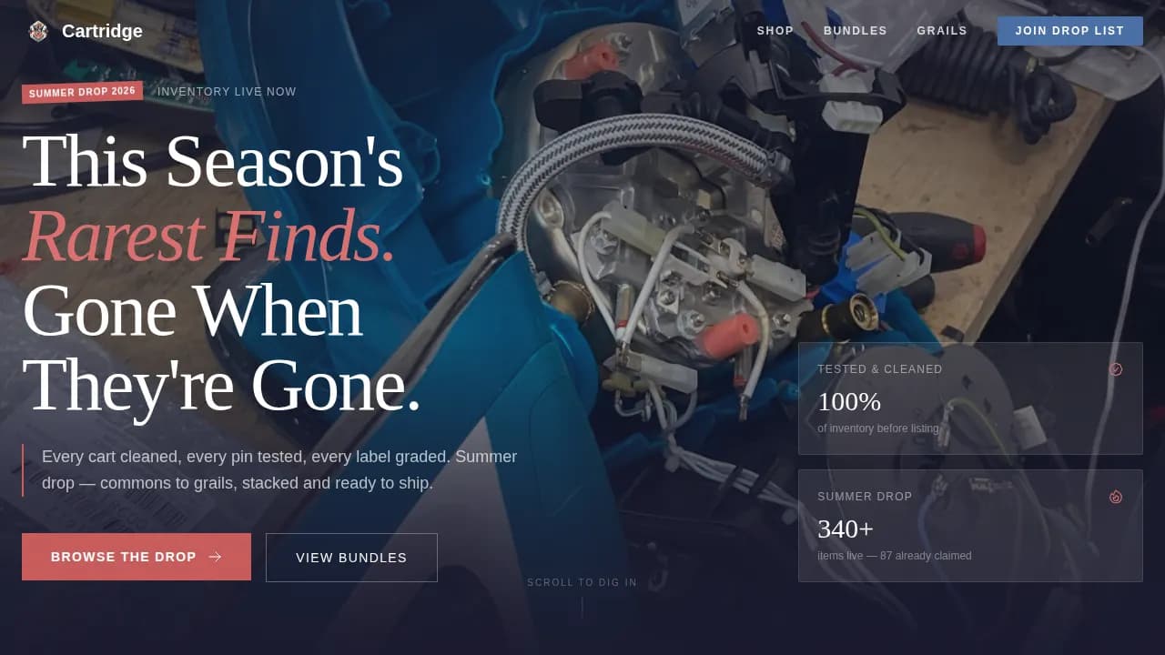 Vintage — Coveted Retro Gaming Marketplace Landing Page Template