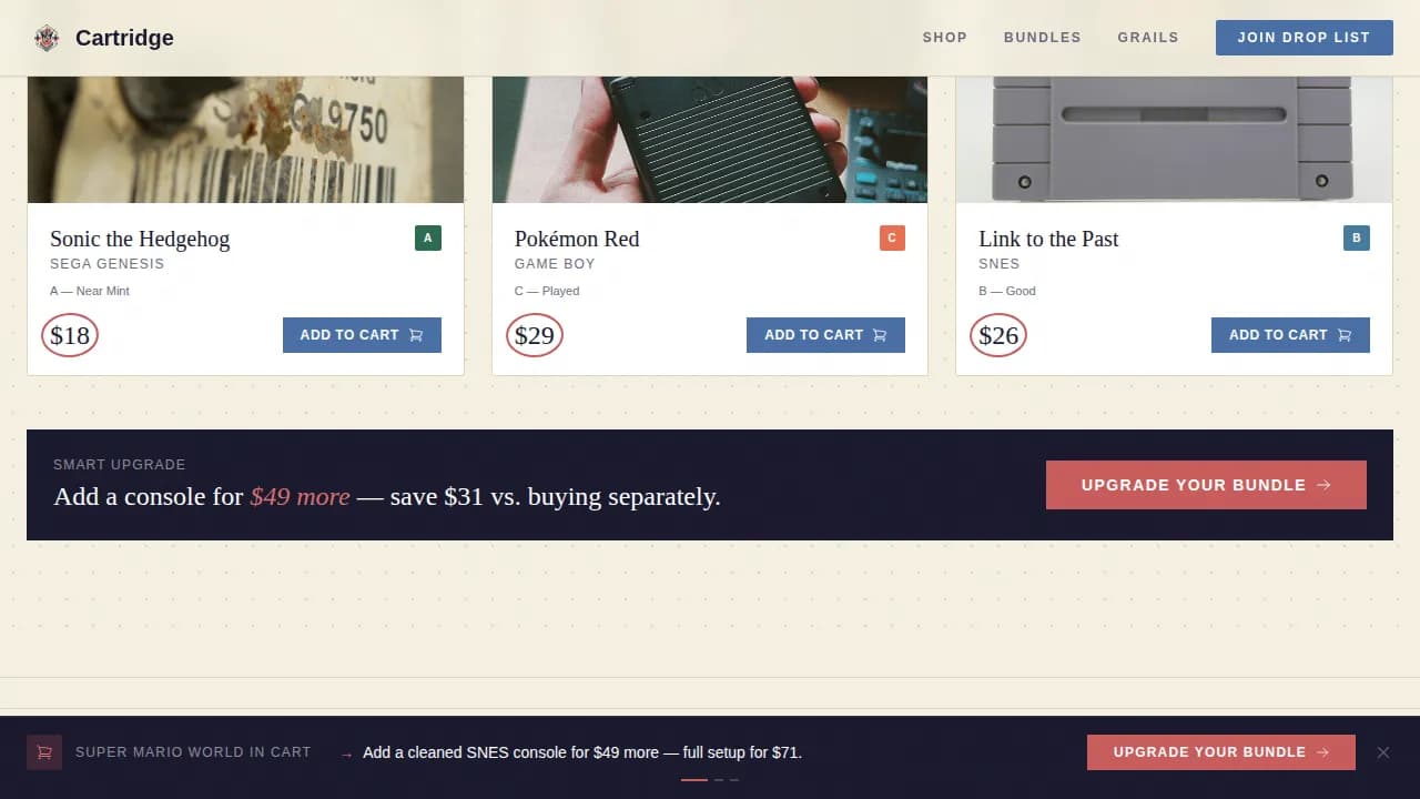 Vintage — Coveted Retro Gaming Marketplace Landing Page Template