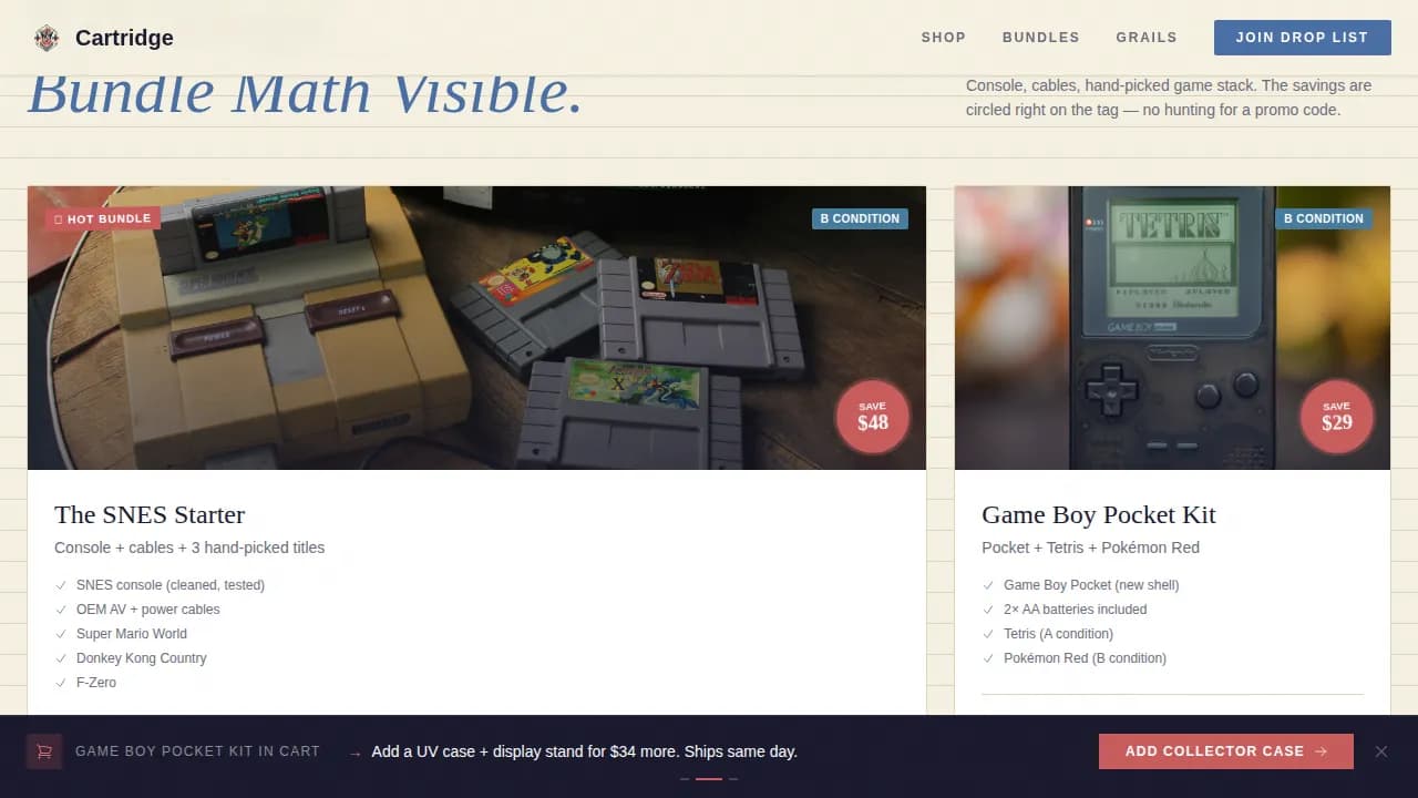 Vintage — Coveted Retro Gaming Marketplace Landing Page Template