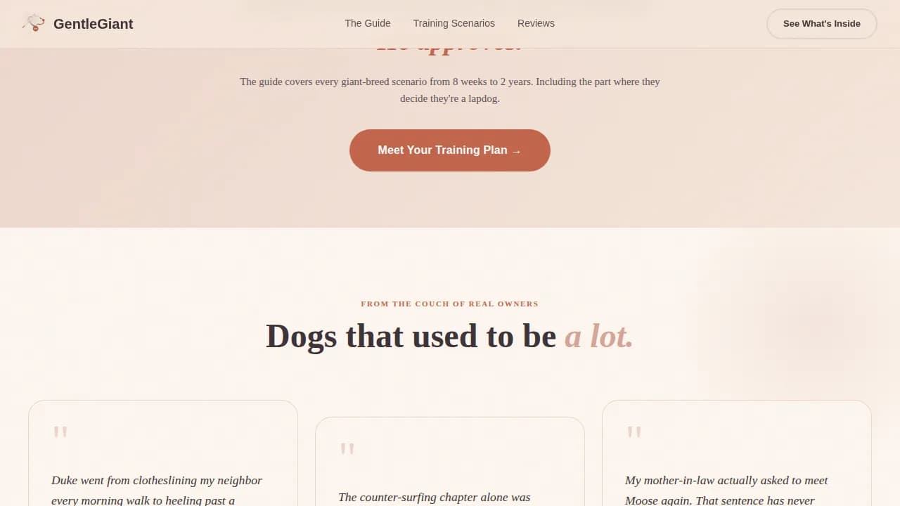 Harmony — Loyal Family Dog Training Landing Page Template