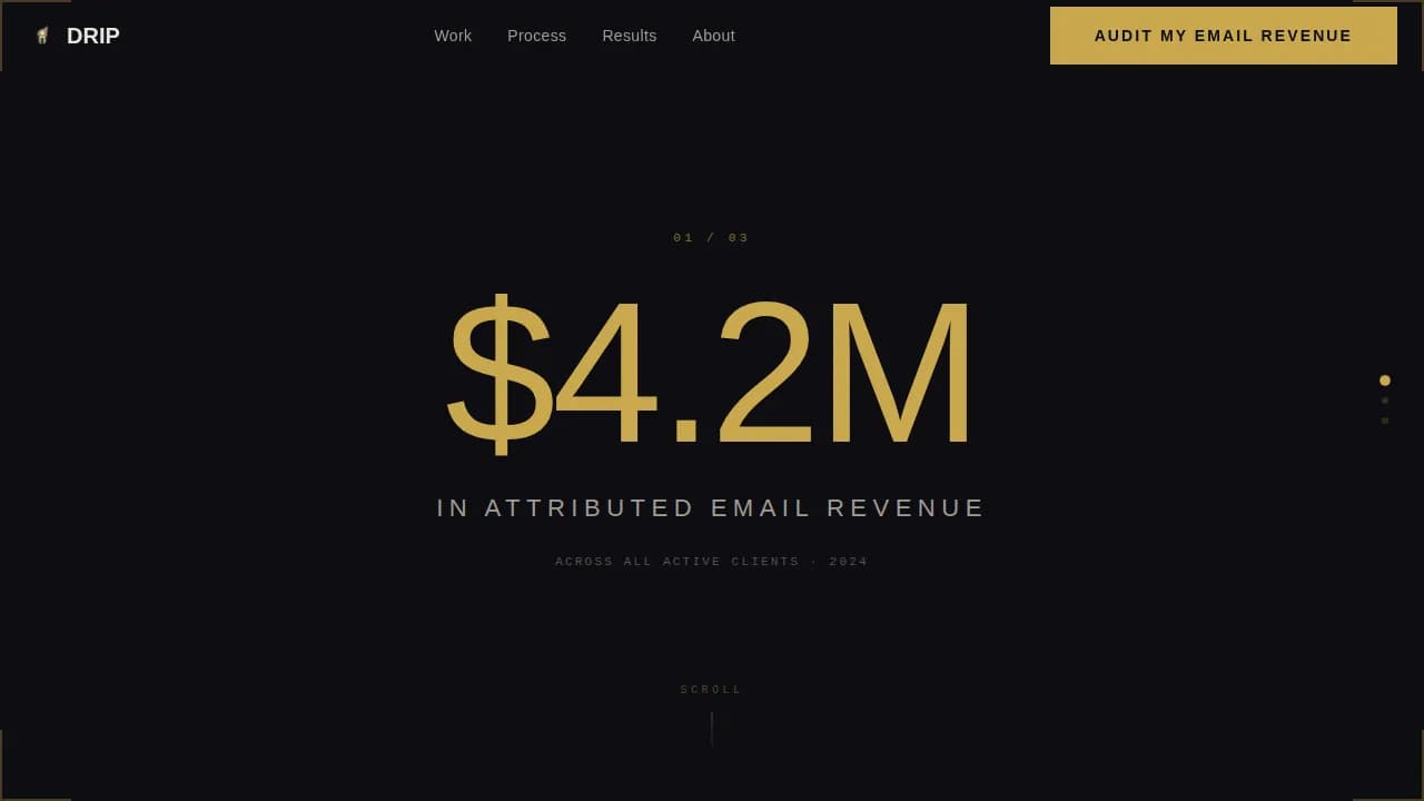 Drip - Bold Brutalist SaaS Email Marketing Agency Landing Page Template