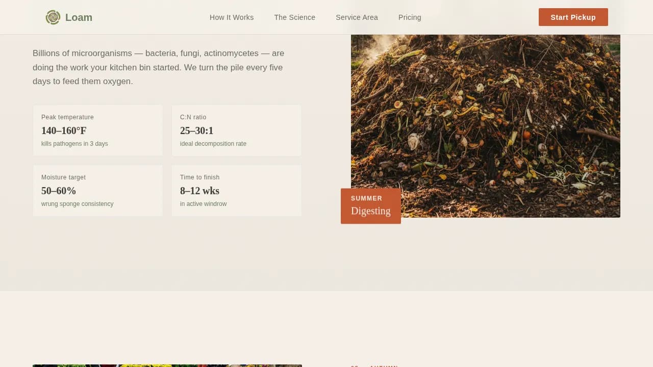 Compost — Seasonal Pickup Service Landing Page Template
