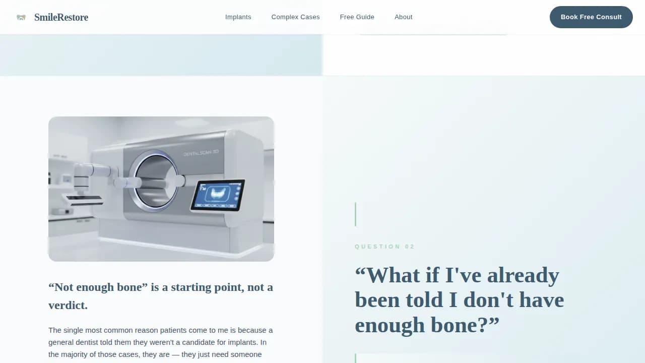 Prosthodontist Booking Website Template