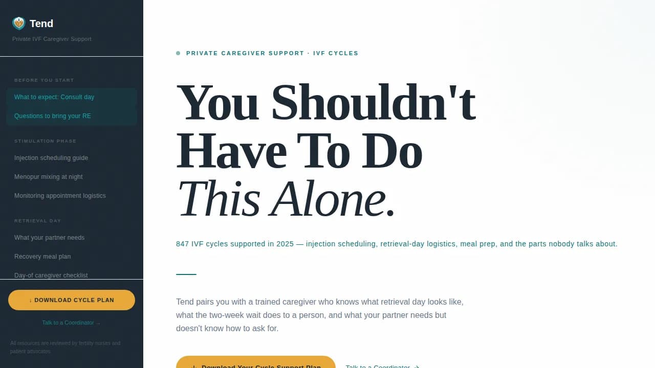 Infertility Care Professional Website Template