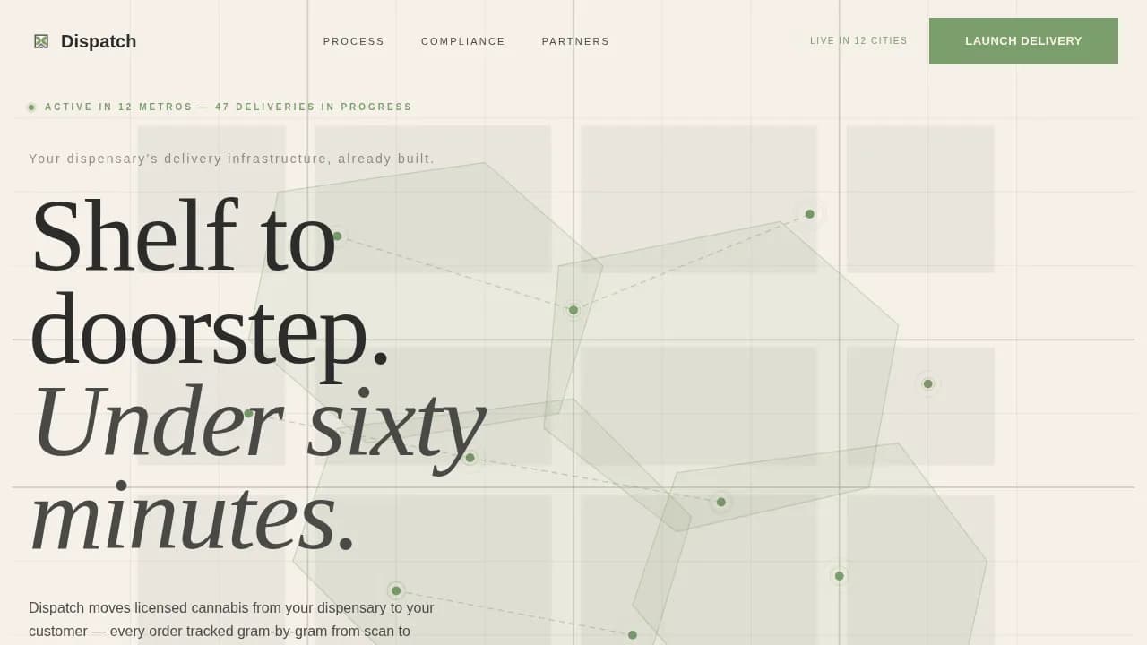 Deliver — Compliant Cannabis App Landing Page Template